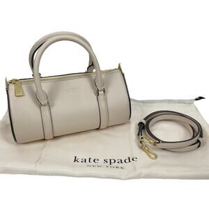Kate Spade Spade Icon Small Barrel Leather Bag Milk Glass Cream